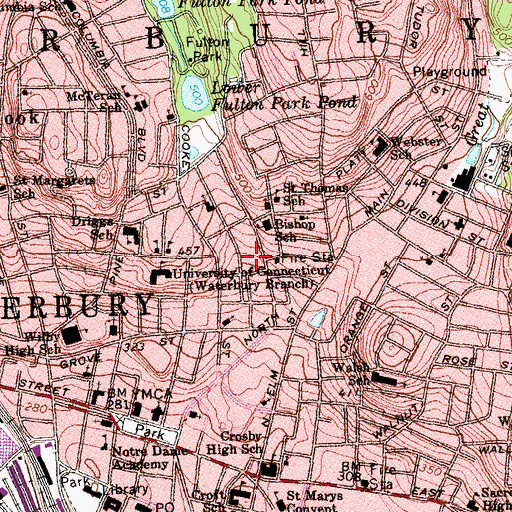 Topographic Map of Mount Olive African Methodist Episcopal Church, CT