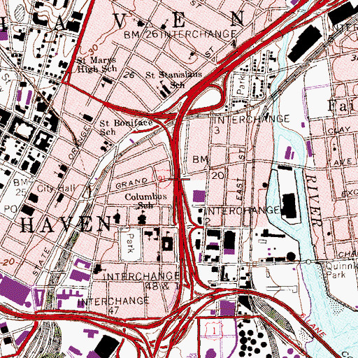 Topographic Map of Mount Olive Church, CT