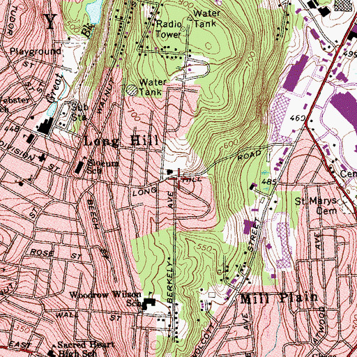 Topographic Map of Mount Olive Church of God, CT