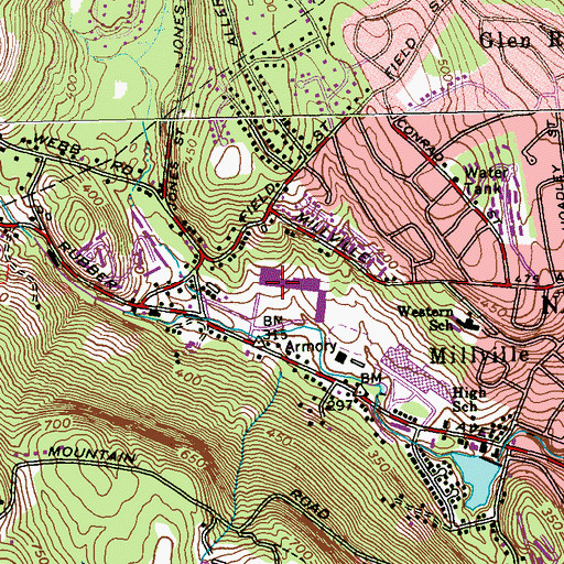 Topographic Map of Mountview Plaza Shopping Center, CT