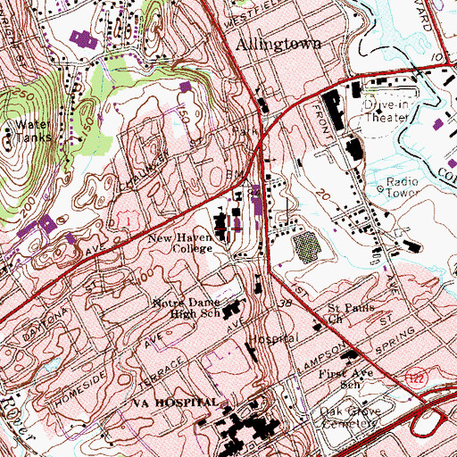 Topographic Map of National Art Museum of Sport, CT