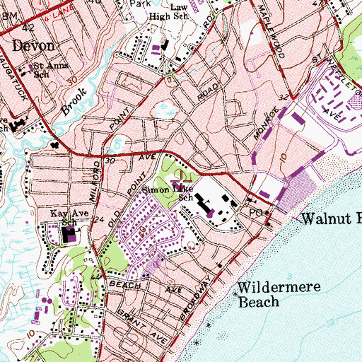 Topographic Map of Naugatuck Avenue Shopping Center, CT