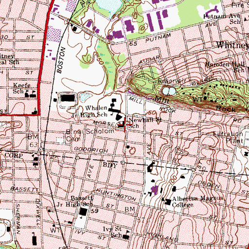 Topographic Map of New Haven Community Center, CT