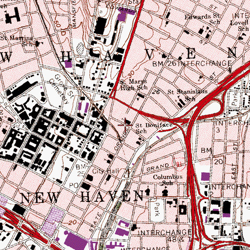 Topographic Map of New Haven Foundation, CT