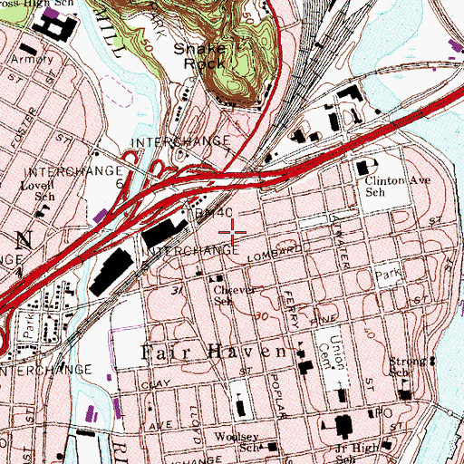 Topographic Map of New Haven Shambhala Center, CT