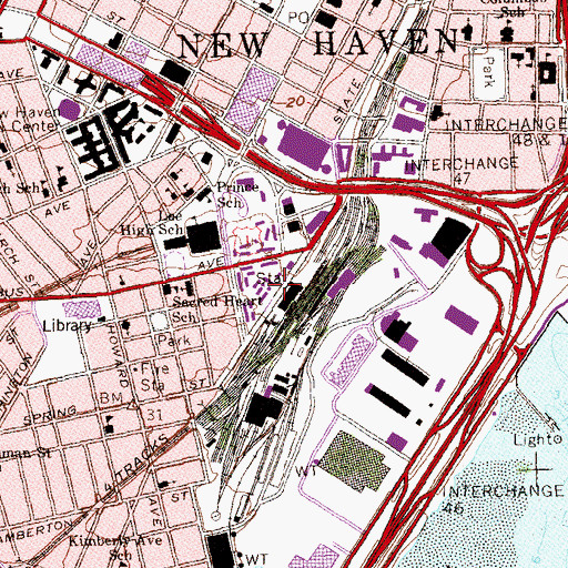 Topographic Map of New Haven Station (historical), CT