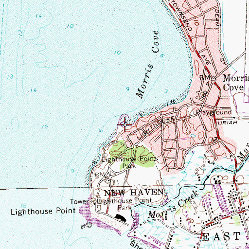 Topographic Map of New Haven Yacht Club, CT