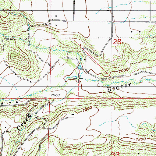 Topographic Map of North Beaver Creek, CO