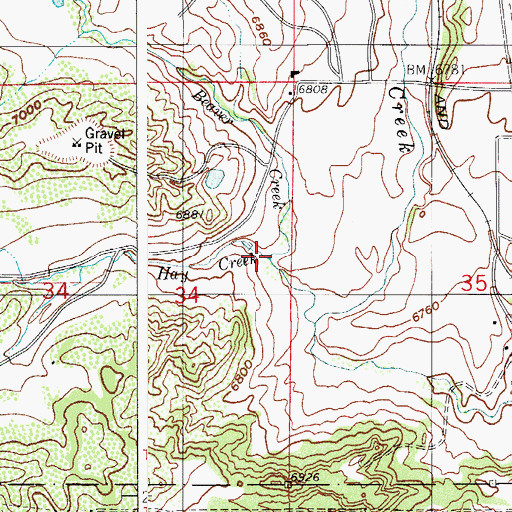 Topographic Map of Hay Creek, CO
