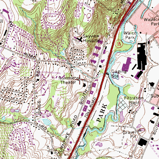 Topographic Map of Oakdale Theater, CT