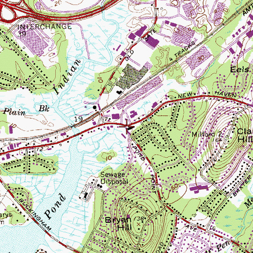 Topographic Map of Old Gate Shopping Center, CT