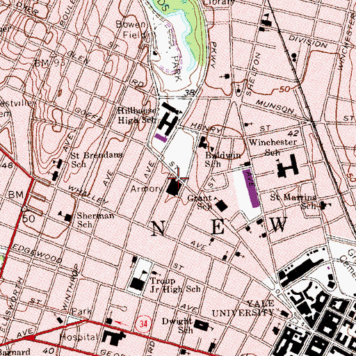 Topographic Map of One Hundred Second Infantry Regiment Museum, CT