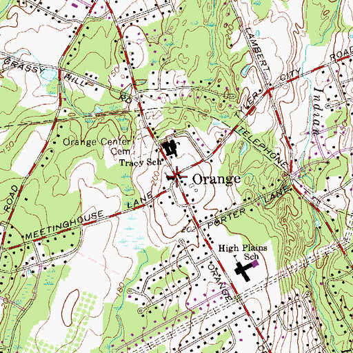 Topographic Map of Orange Congregational Church, CT