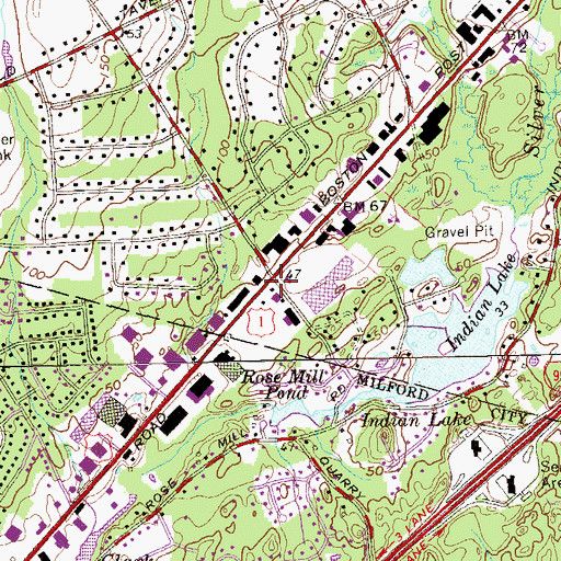 Topographic Map of Orange Meadows Shopping Center, CT