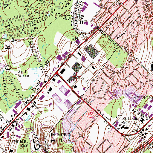 Topographic Map of Orange Promenade Shopping Center, CT