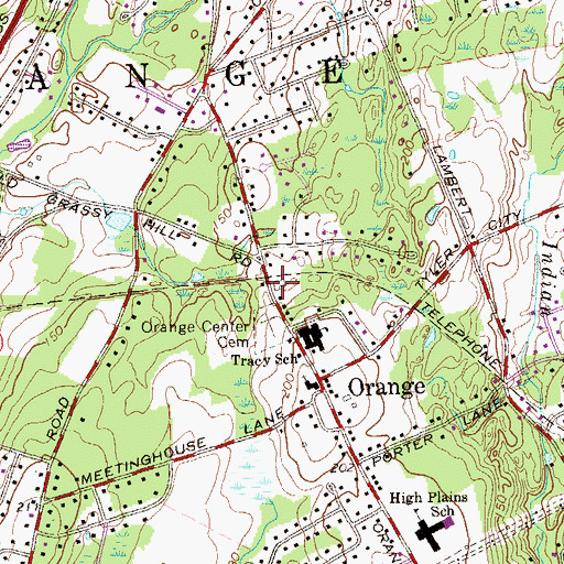 Topographic Map of Orange Shopping Center, CT