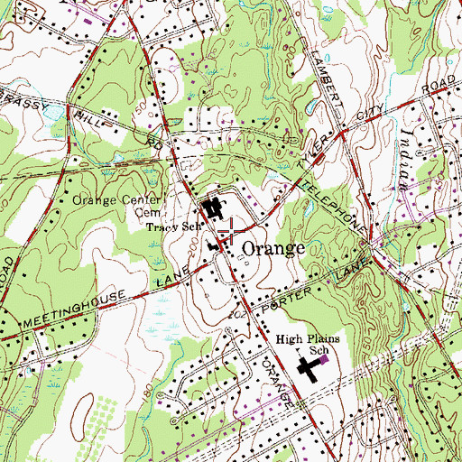 Topographic Map of Orange Town Hall, CT