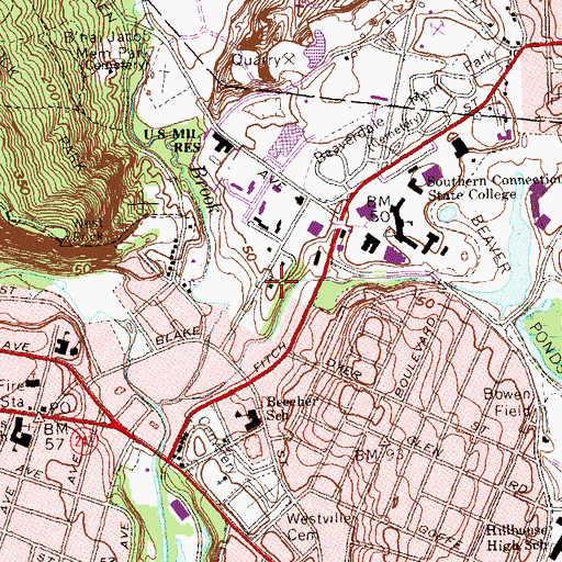 Topographic Map of Orlando Building, CT