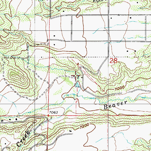 Topographic Map of Beaver Creek Ranch, CO