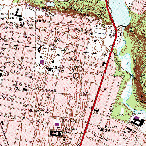 Topographic Map of Osborne Library, CT