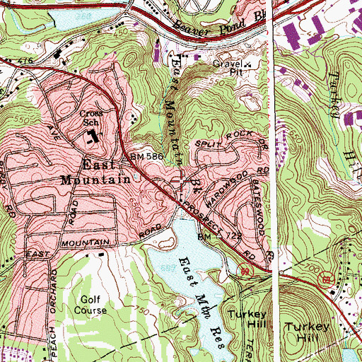 Topographic Map of Our Lady of Lebanon Catholic Church, CT