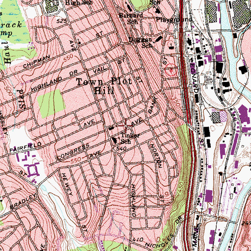 Topographic Map of Our Lady of Mount Carmel School, CT