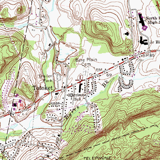 Topographic Map of Our Lady of Pompeii Church, CT