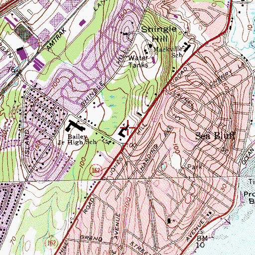 Topographic Map of Our Lady of Victory School, CT