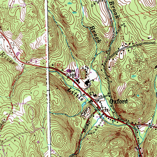 Topographic Map of Oxford Public Library, CT