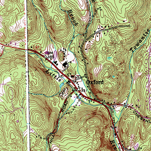 Topographic Map of Oxford United Church of Christ, CT
