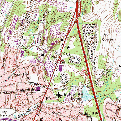 Topographic Map of Parker African Methodist Episcopal Zion Church, CT