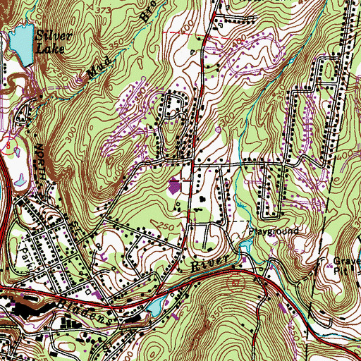 Topographic Map of Paul Chatfield School, CT