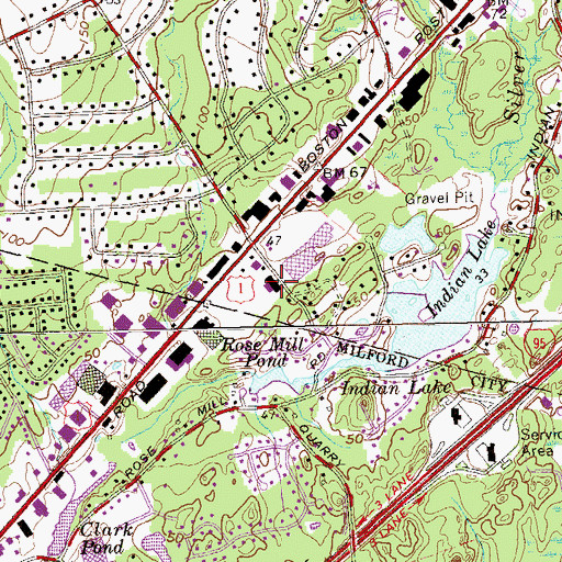 Topographic Map of Peck Lane Plaza Shopping Center, CT
