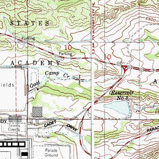 Topographic Map of Goat Camp Creek, CO
