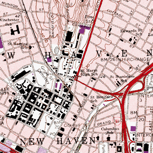 Topographic Map of Phelphs Triangle, CT