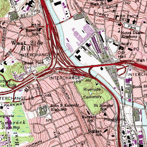 Topographic Map of Pilgrim Memorial, CT