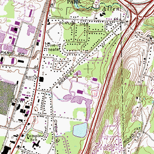 Topographic Map of Pitch Pines Park, CT