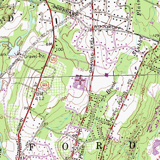 Topographic Map of Platt Regional Vocational Technical Center, CT