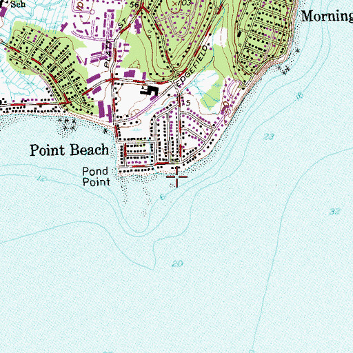 Topographic Map of Point Beach, CT