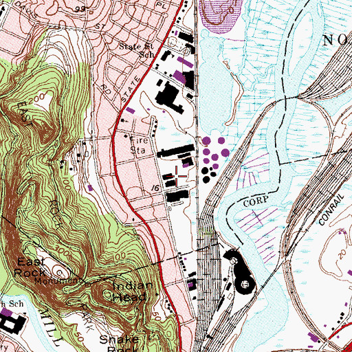 Topographic Map of Prayer and Deliverance Church, CT