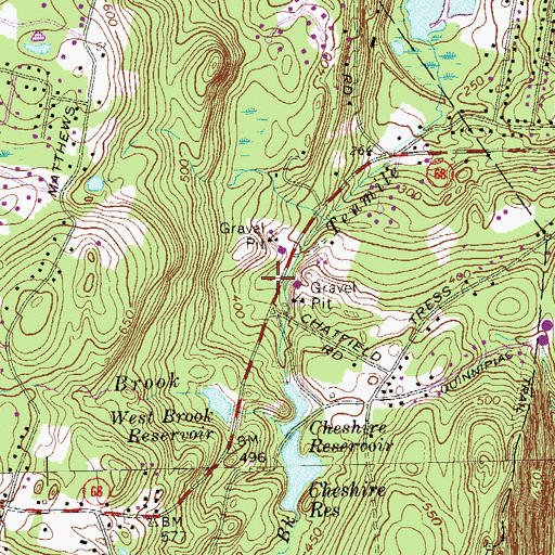 Topographic Map of Prospect Town Garage, CT