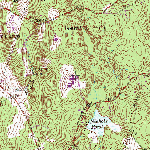 Topographic Map of Quaker Farms School, CT