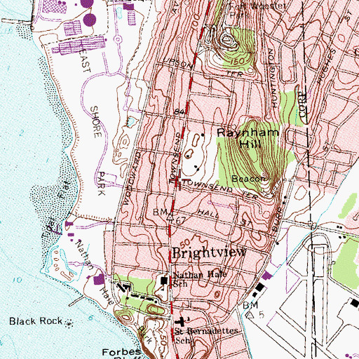 Topographic Map of Raynham, CT