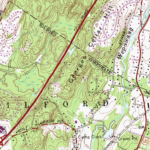 Topographic Map of Red Root Park, CT