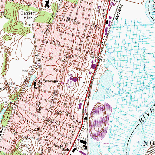 Topographic Map of Ridge Hill School, CT