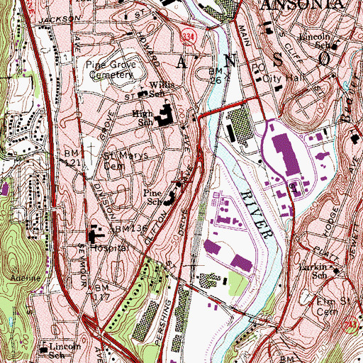 Topographic Map of River Valley Baptist Church, CT