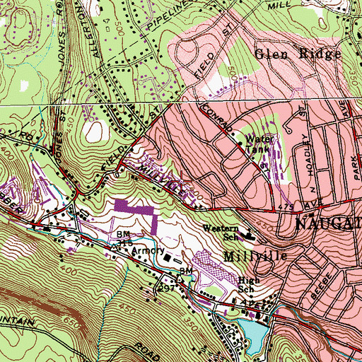 Topographic Map of Robert Hutt Congregate Housing, CT