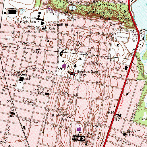Topographic Map of Rosary Building, CT