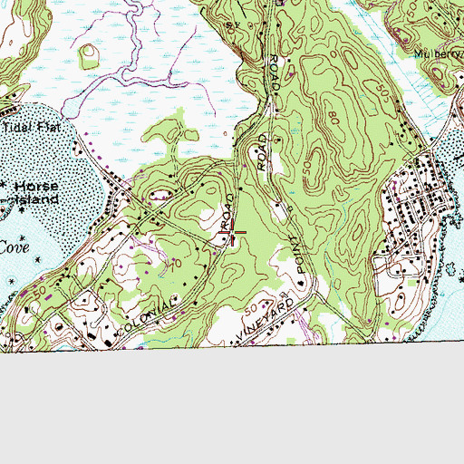 Topographic Map of Sachem Head, CT
