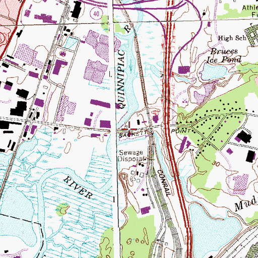 Topographic Map of Sackett Point, CT